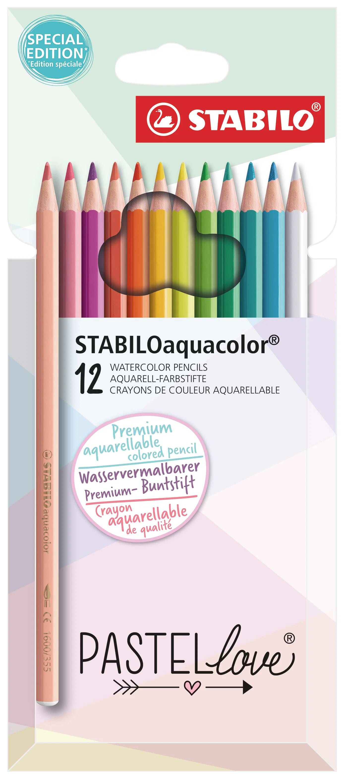 STABILOaquacolor watercolour pencil Pastellove, pack of 12 colours Thumbnail