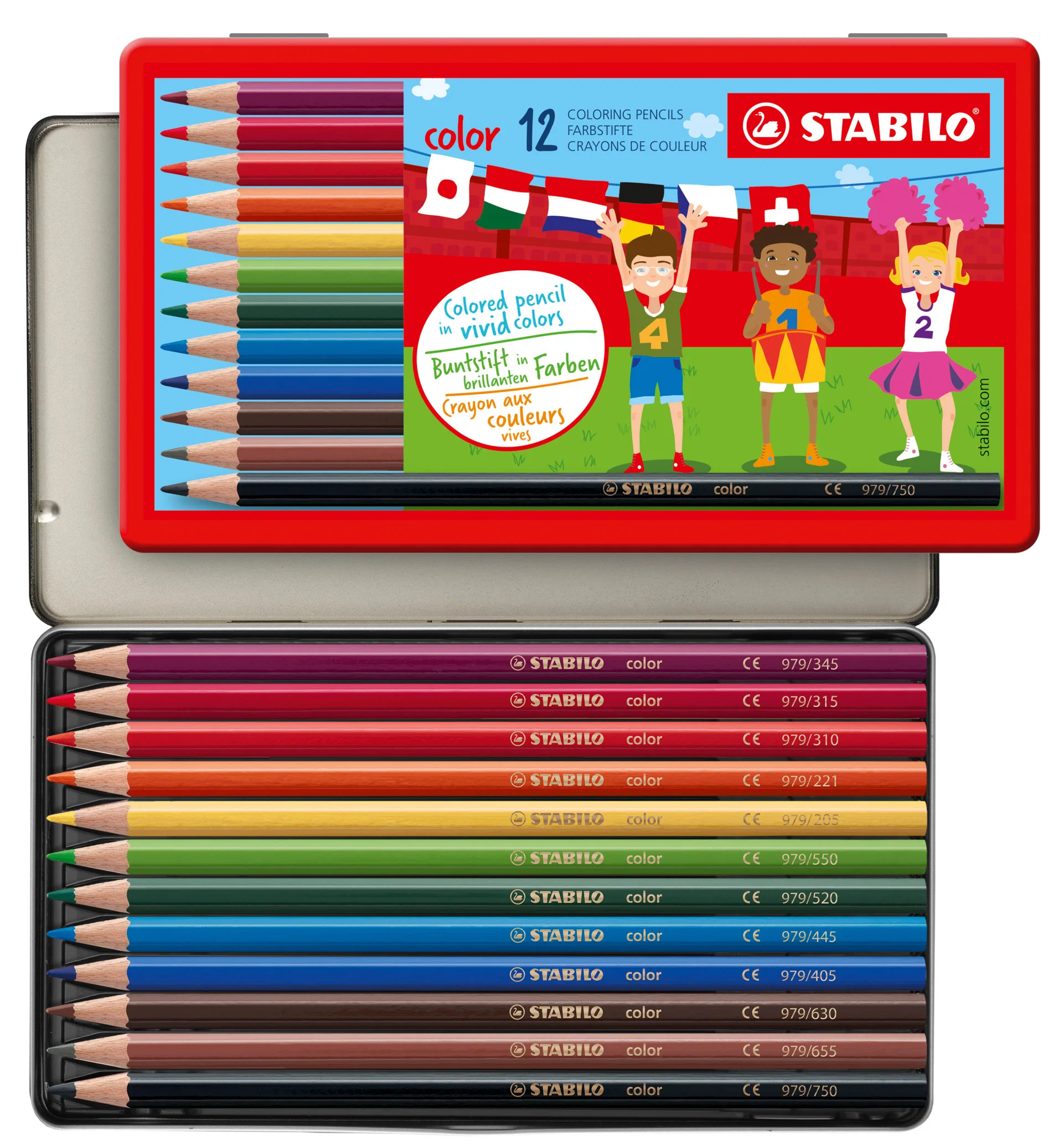 Stabilo Color Metal Box Swano 12 colors Thumbnail