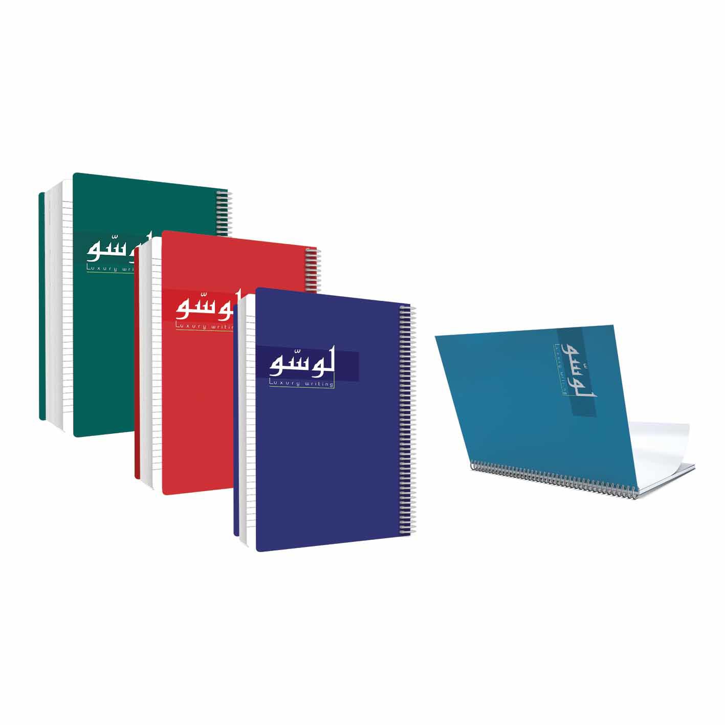 LUSSO Un Bk PP Spiral 80g Lin 96sh R/O A4 As