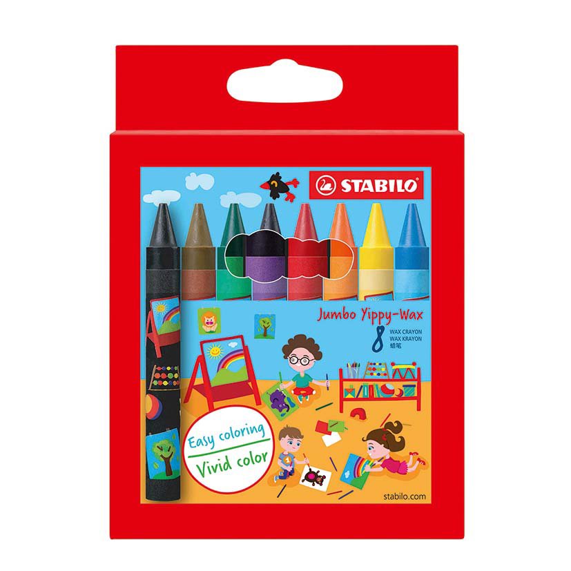 2808J Yippy-Wax JUMBO 8 Colors in cardboard