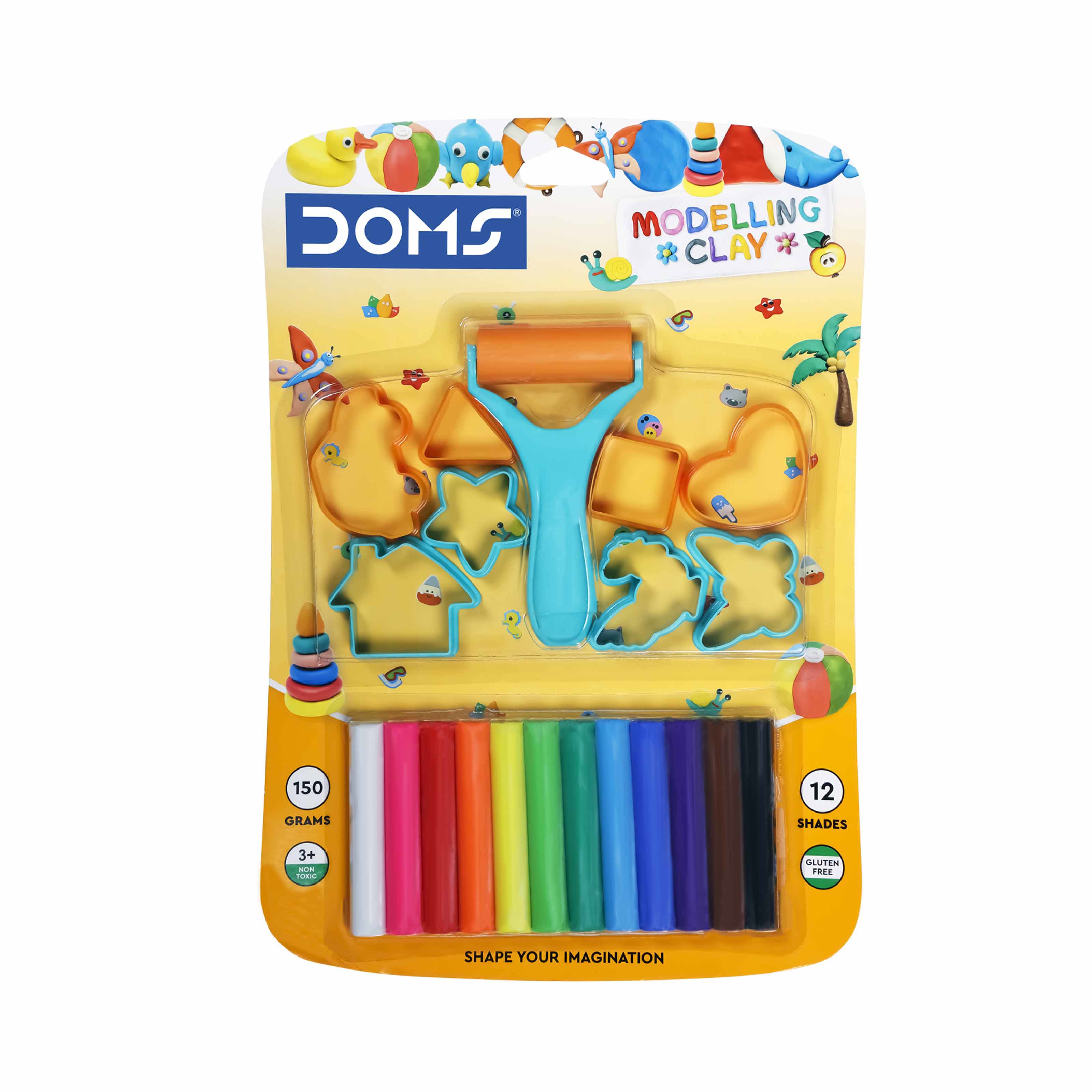 DOMS Modelling Clay 12Shade 150gsm + 8Toys + 1 Han