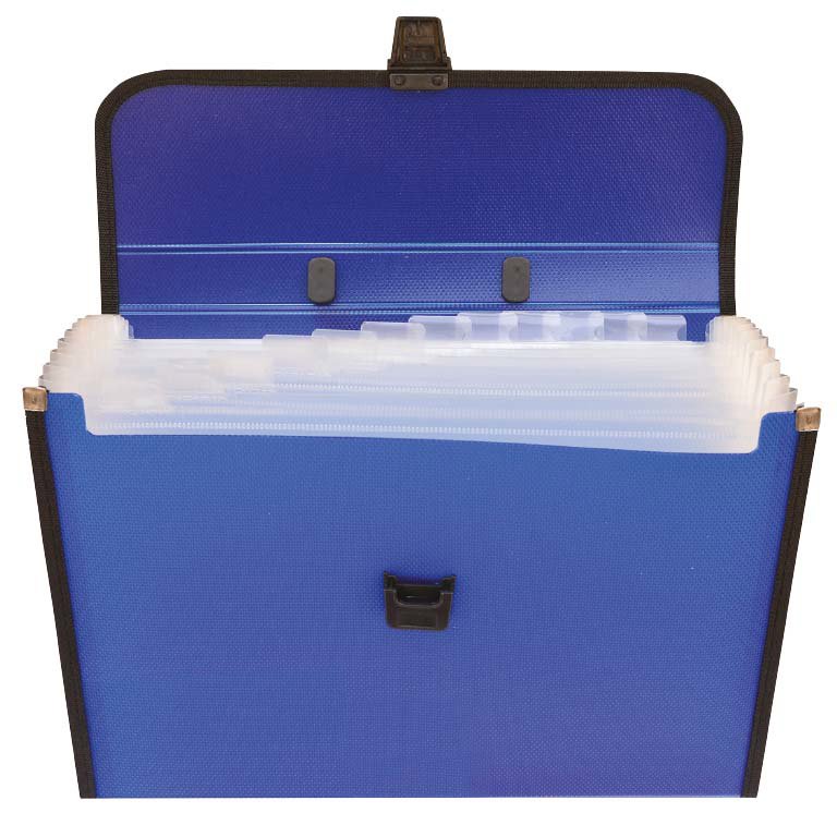 EXTEND Expanding file 13 pockets-A4-Fabric D-Blue