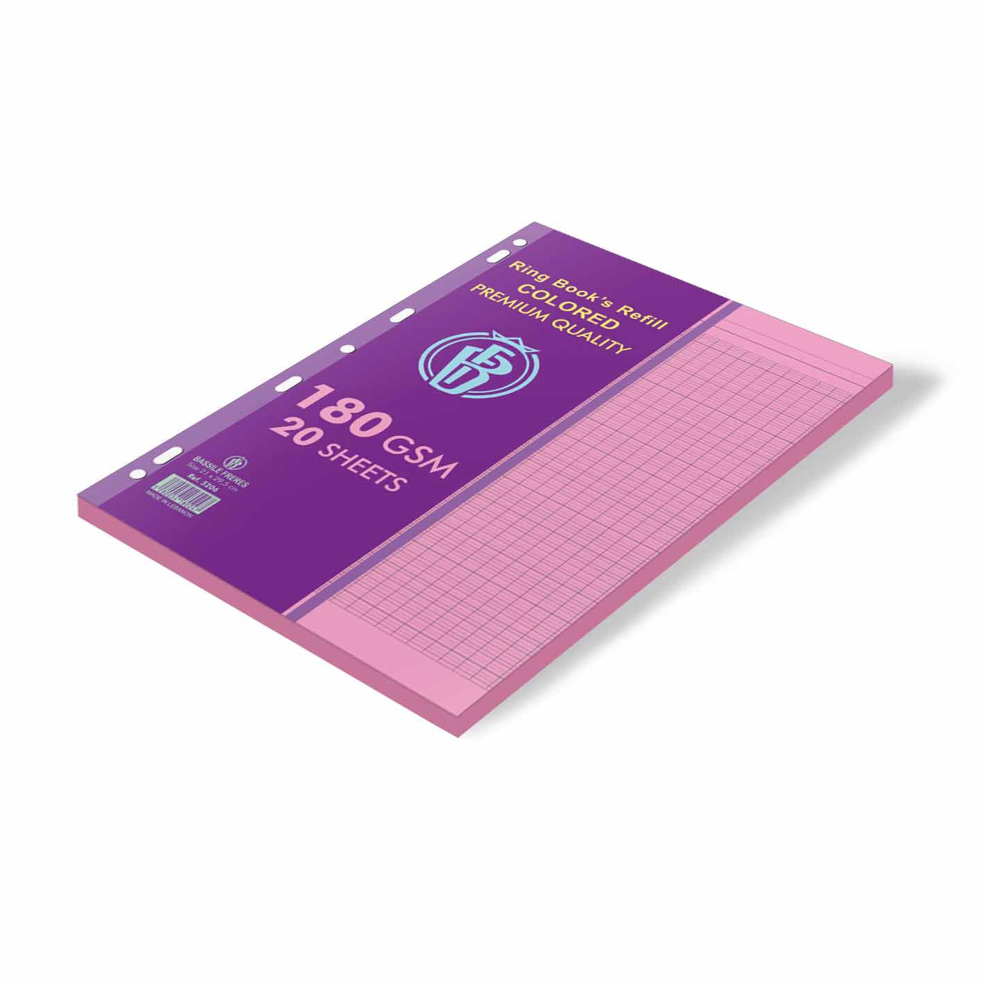 Ringbook Refill Bristol 180g Sey 20sh A4 Pink