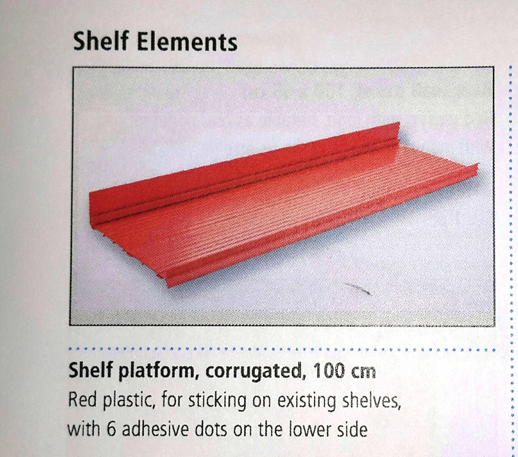 919/6 Shelf platform Plastic corrugated 100cm