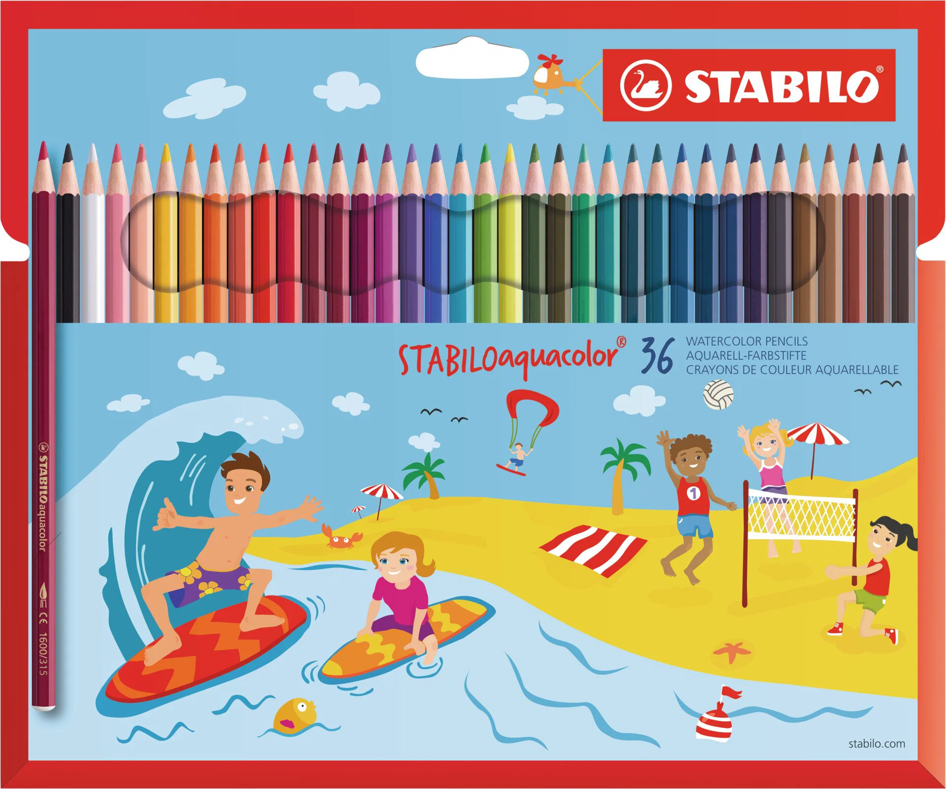 Stabilo Aquacolor Pencils Cardboard Wallet 36 Colors Thumbnail