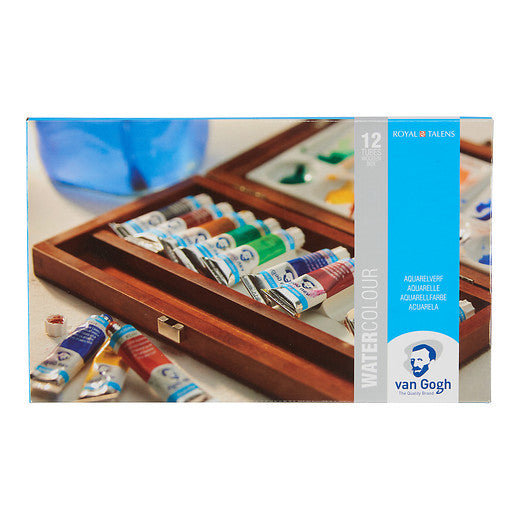 Van Gogh Watercolour wooden box | 12 x 10 ml tubes + 3 accessories Multicolour