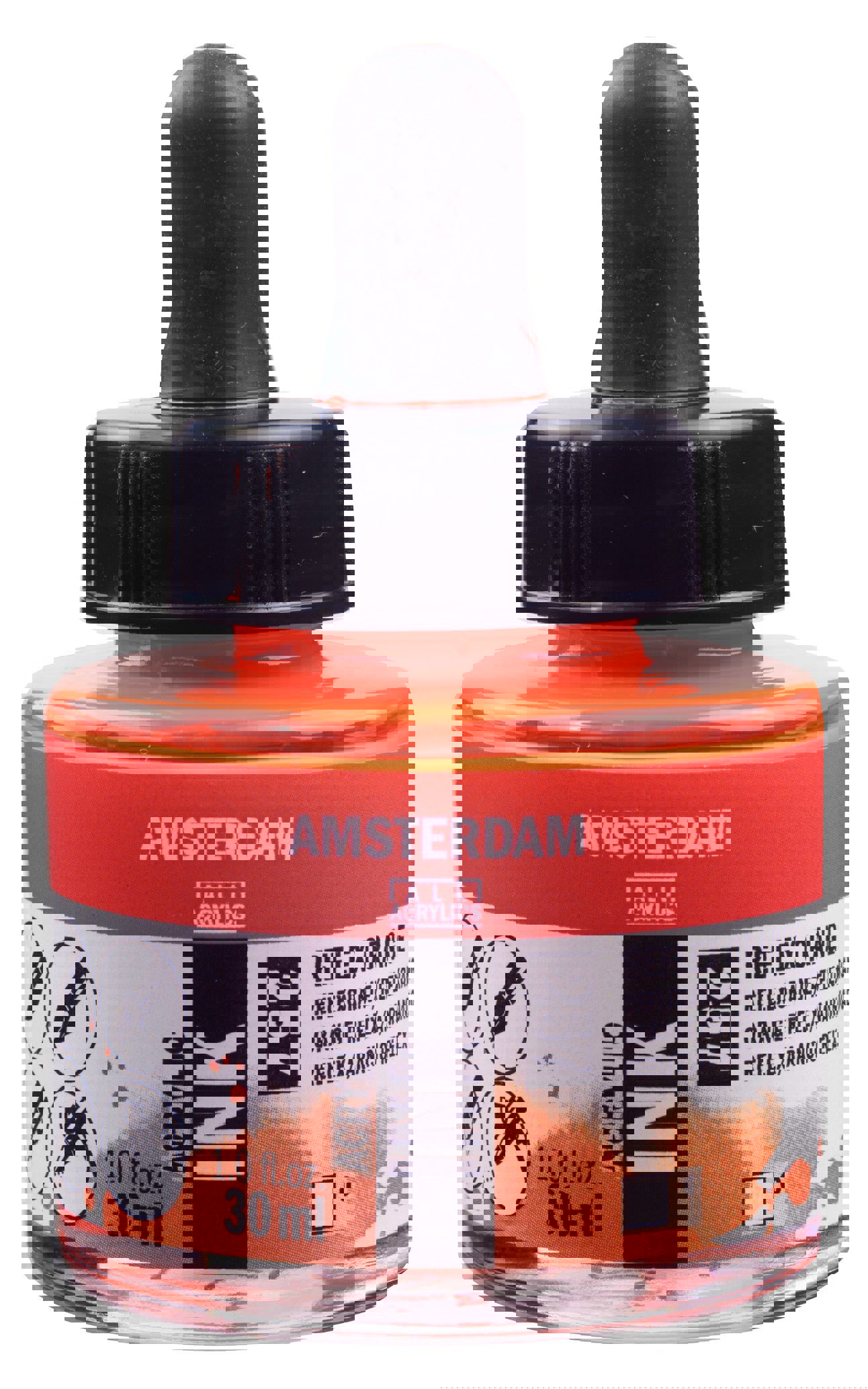 Amsterdam Acrylic Ink Bottle 30 ml Reflex Orange
