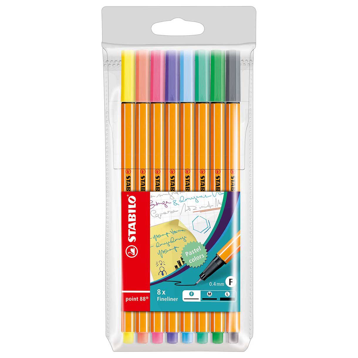 88/8-01  point 88 pastel colors 8 Pcs wallet