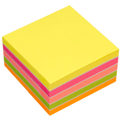 Sticky notes 5colors 400sh, 75x75mm, Neon colors
