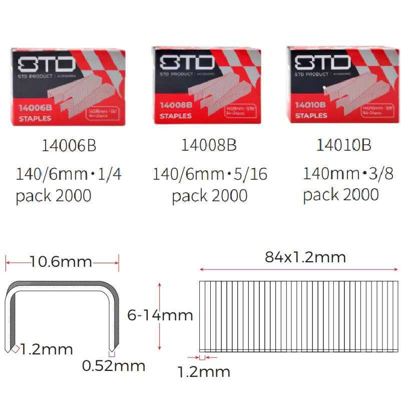 STD Staples Heavy Duty No. 140/08 ( 2000 Pcs )