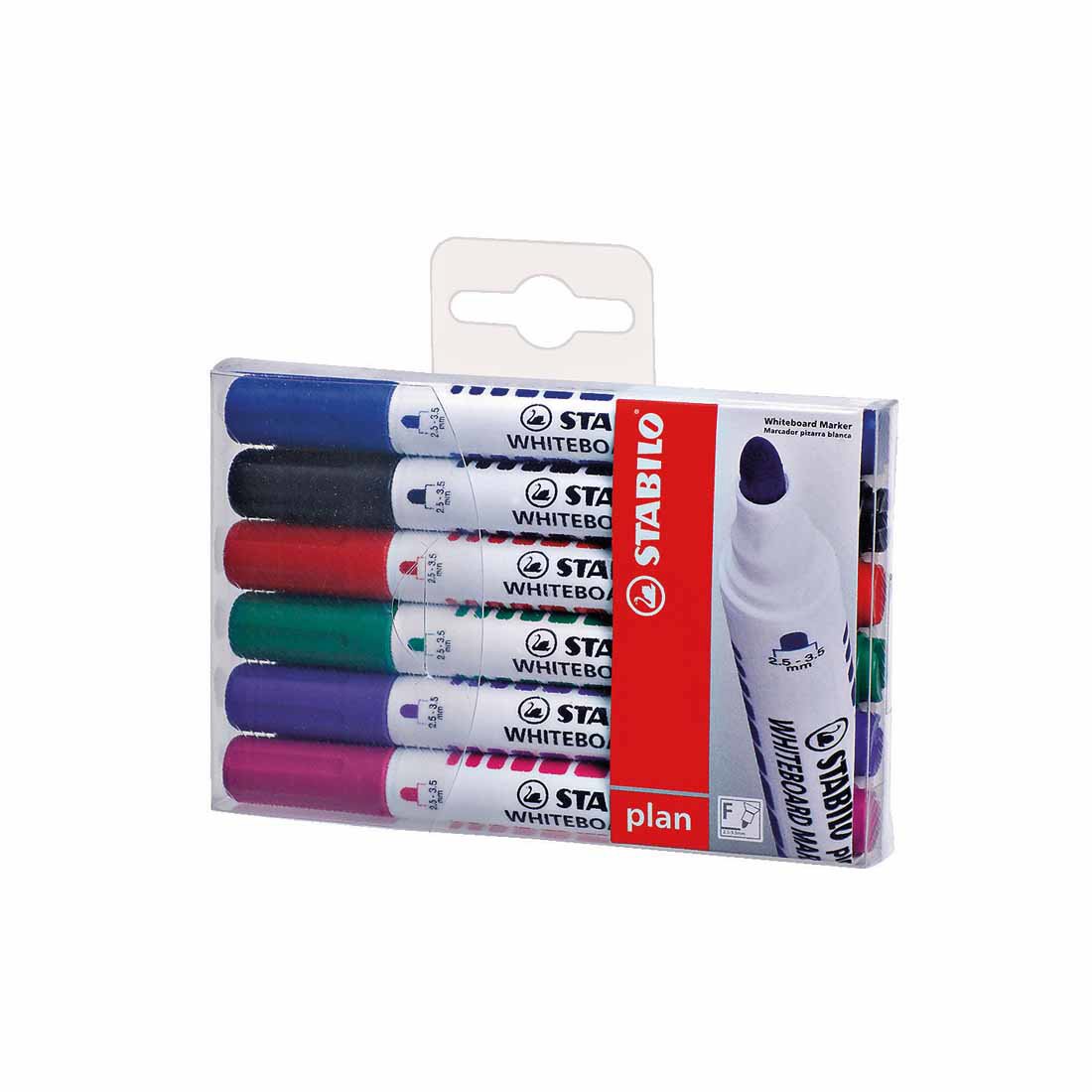 6416PL Plan board marker Bullet 6 colors in wallet