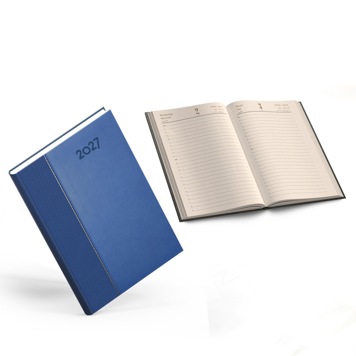 2027 Daily Diary PU Stitched Cover L/O A5