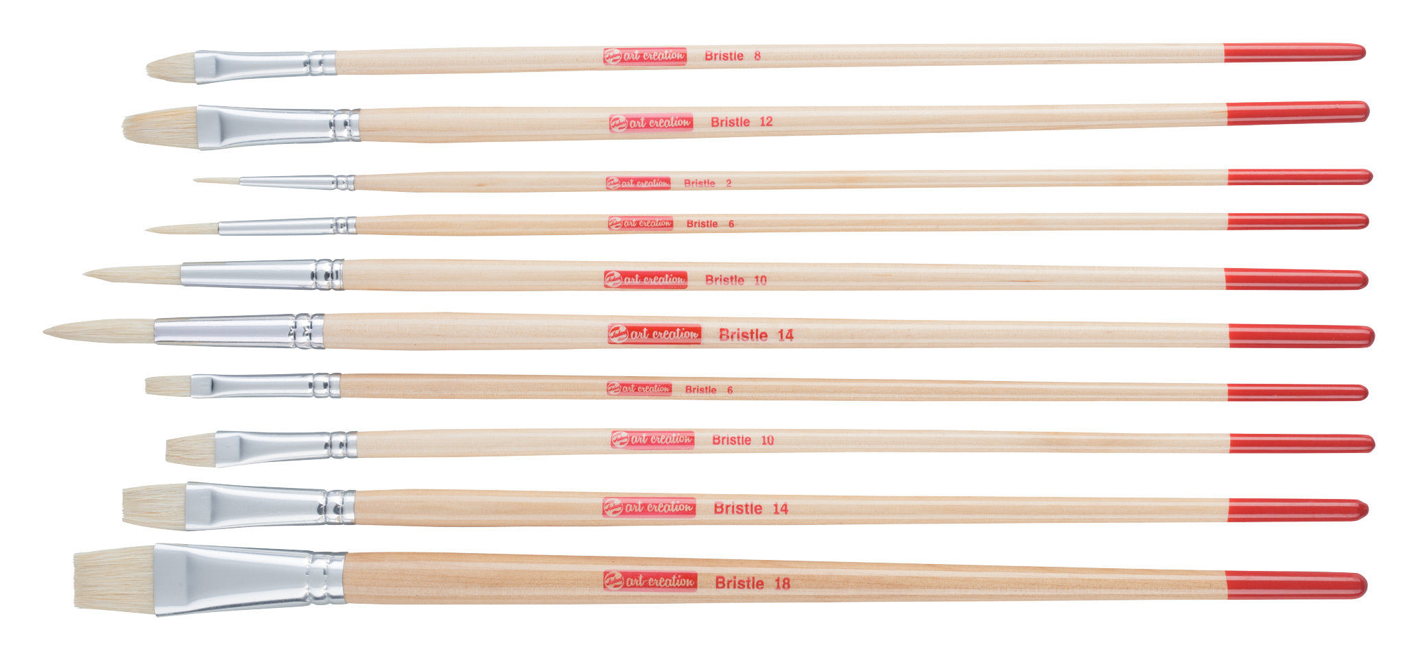 Talens Art Creation Oil & acrylic brush set hog bristle | 10 brushes Multicolour