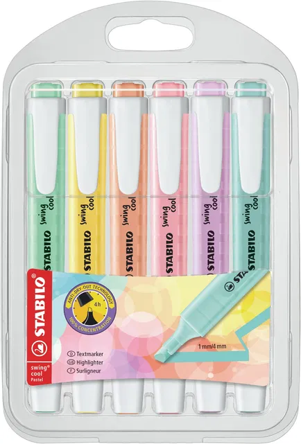 STABILO swing cool Pastel Highlighters Blister of 6