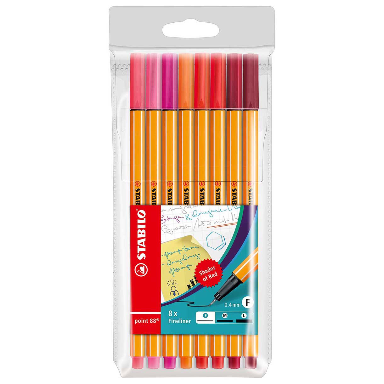 88/8-02  point 88 Shades of red 8 Pcs wallet