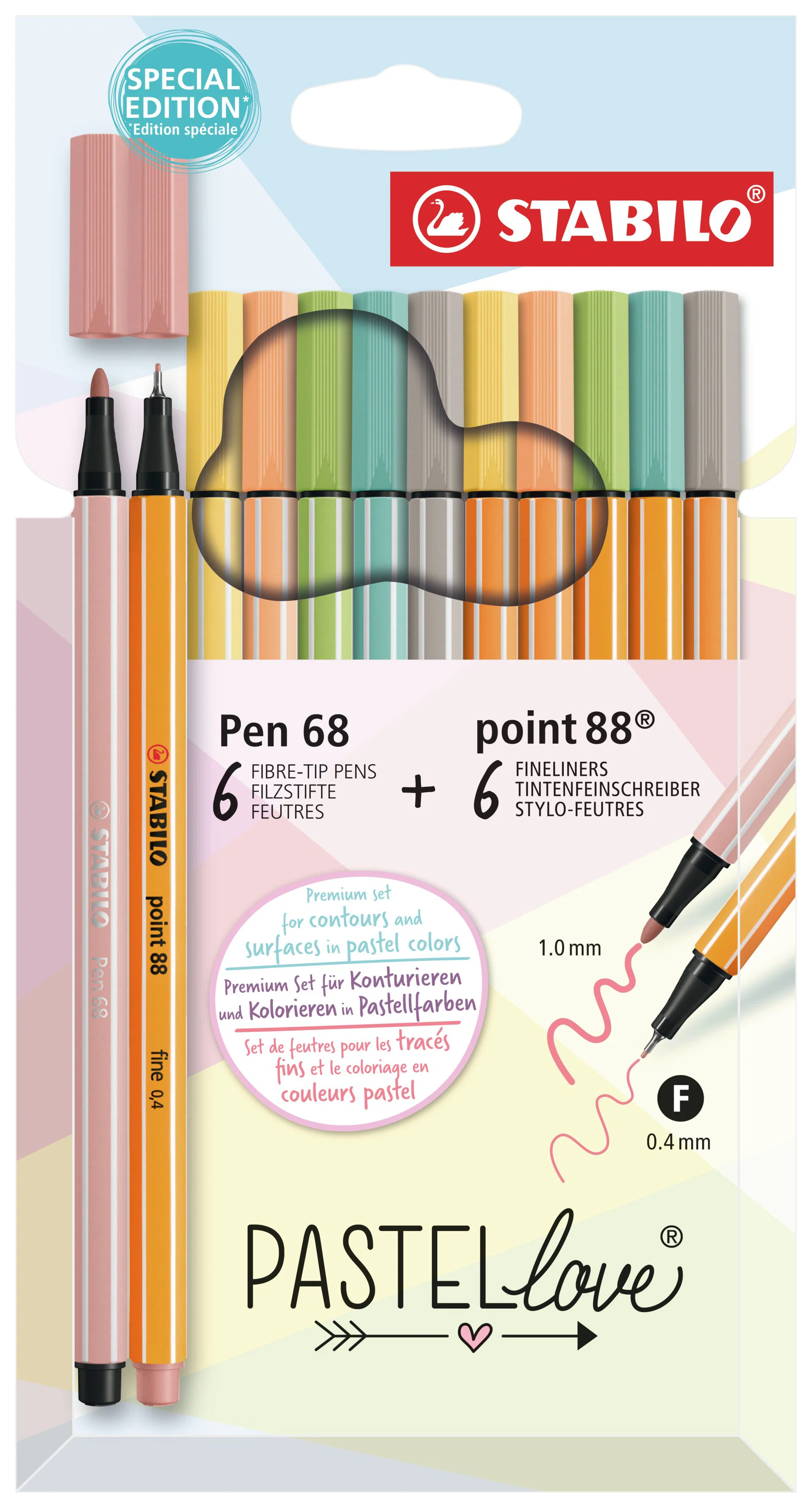 Pen 68 & 88 Pastellove 12 Pieces Thumbnail