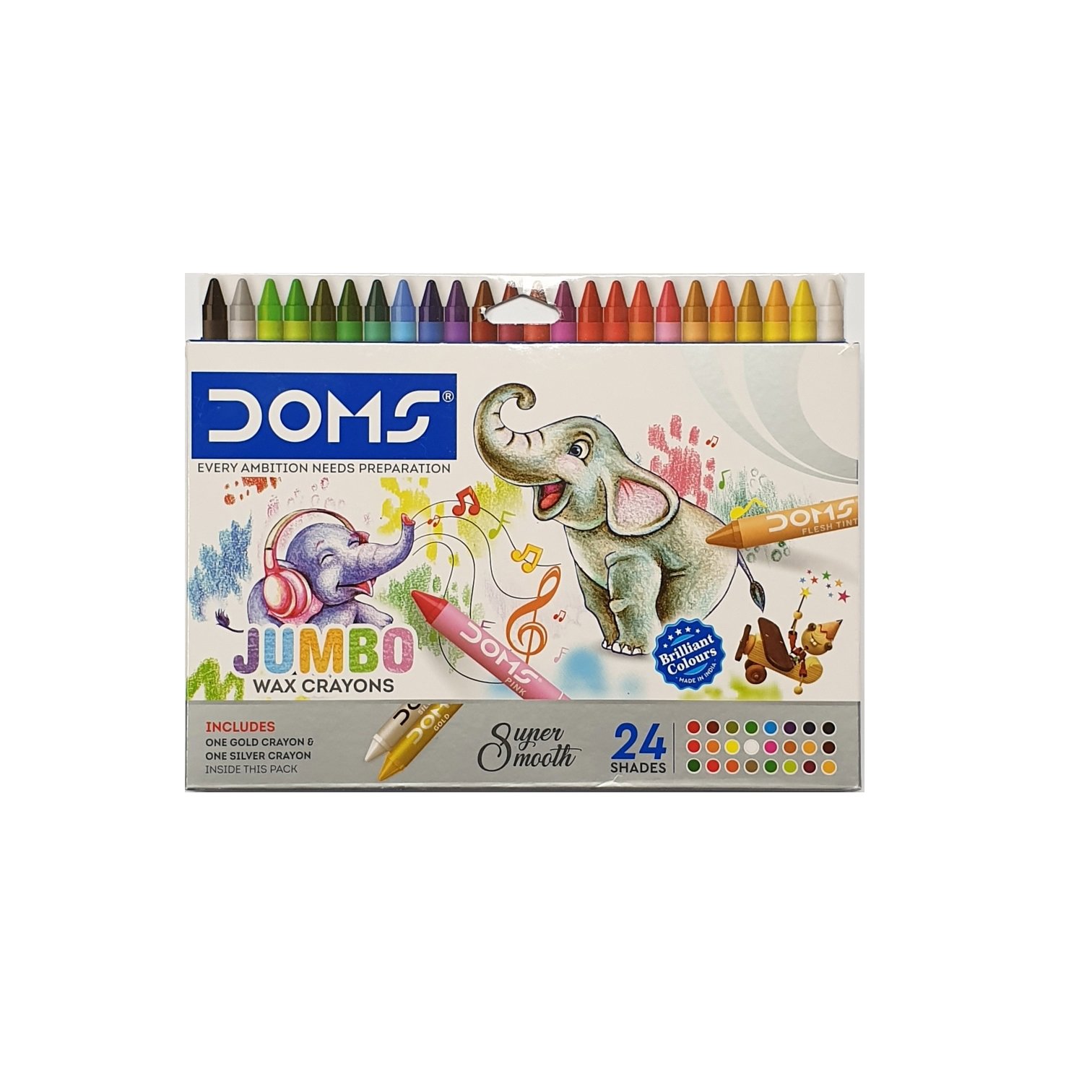 DOMS Jumbo Wax crayons 24 + 2colors