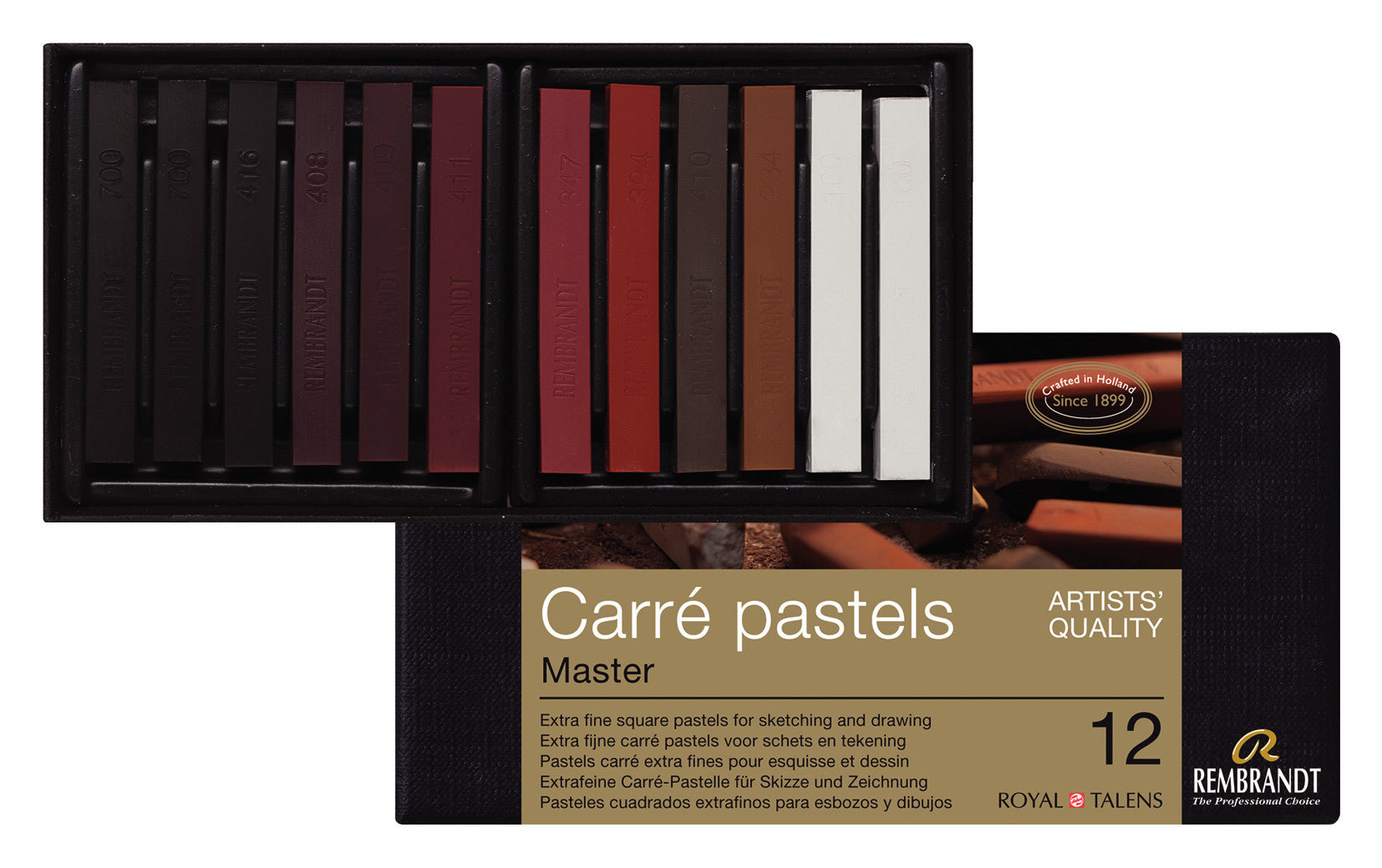 Rembrandt Carré pastel set Master | 12 colours Multicolour