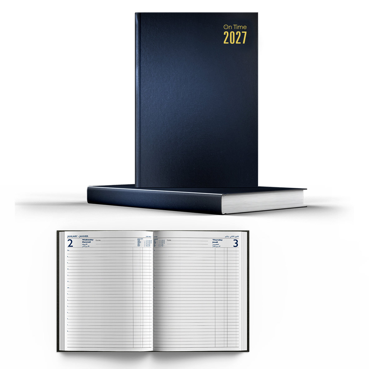 2027 Daily Diary Hard Cover 70g L/O Lines- A4