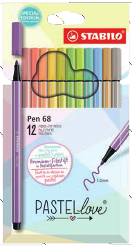 6812-7-7 Pen 68 Pastellove Wallet 12pcs