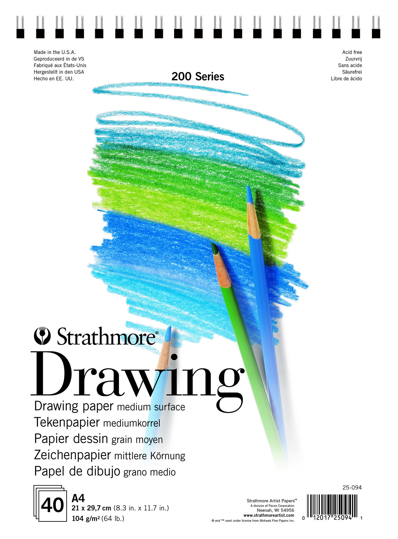 STRATHMORE SERIE200 DRAW PAD A4 40/104G#