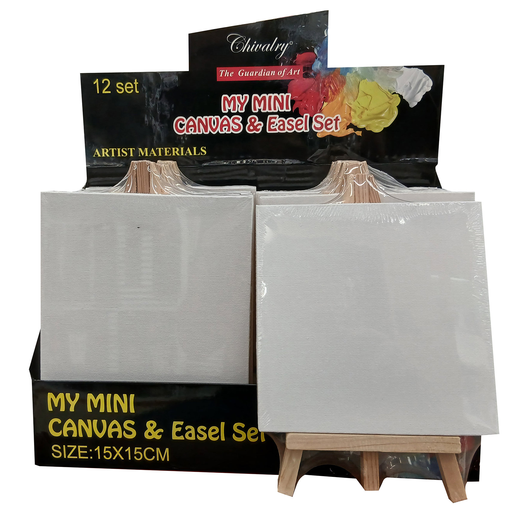 Bozart Easel+Canvas 15x15cm Plain