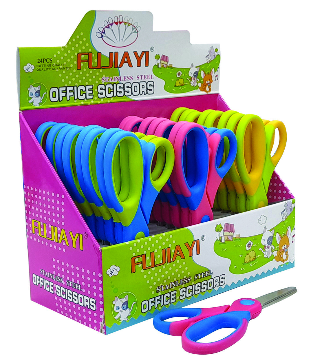 Scissors 13cm For Kids 3 colors in Display