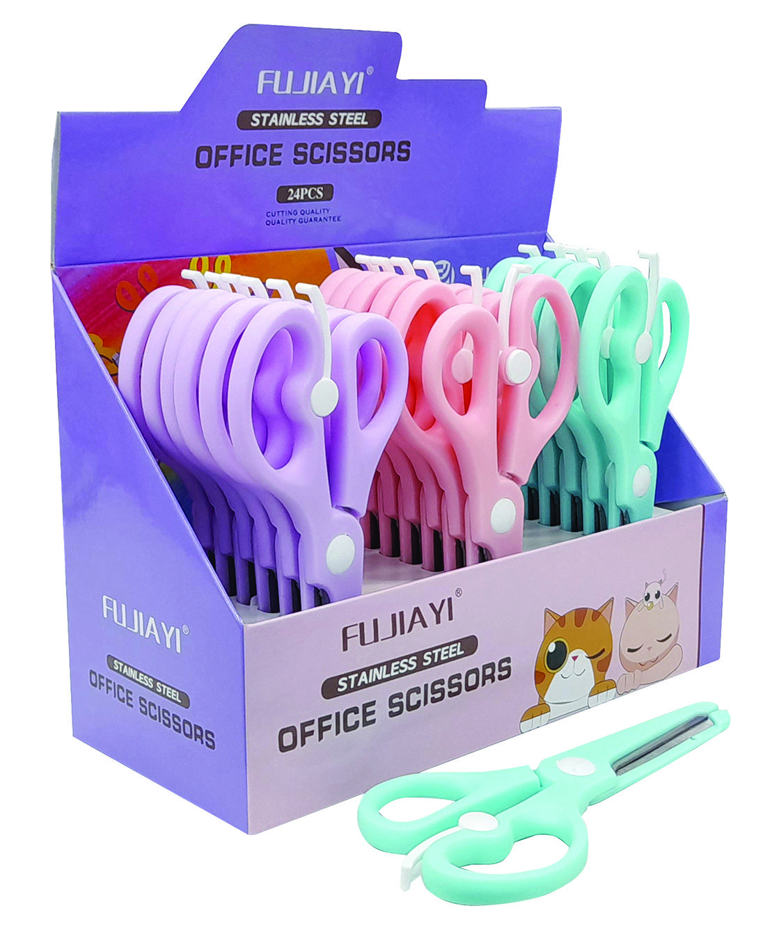 Scissors 13cm For Kids 3 Pastel colors in Display