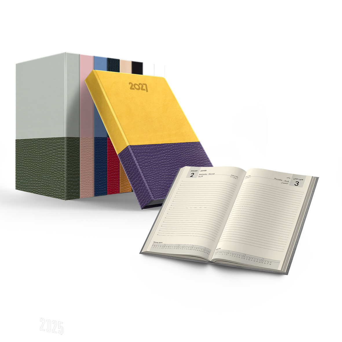 2027 Daily Diary Duo color Cream Paper Line L/O B5