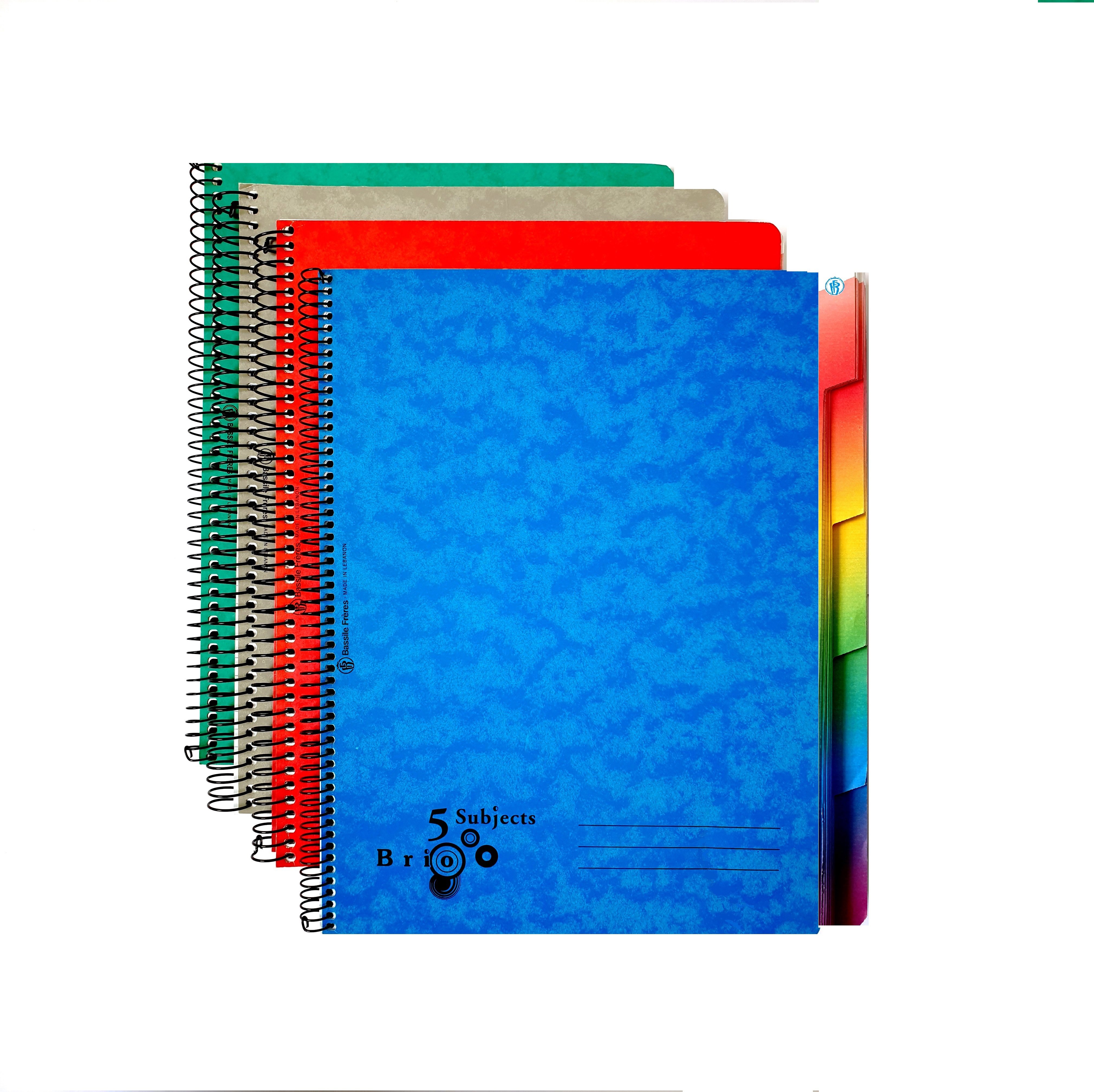 BRIO 5Sub Inv Cov Spiral 60g Sey 96sh L/O A4