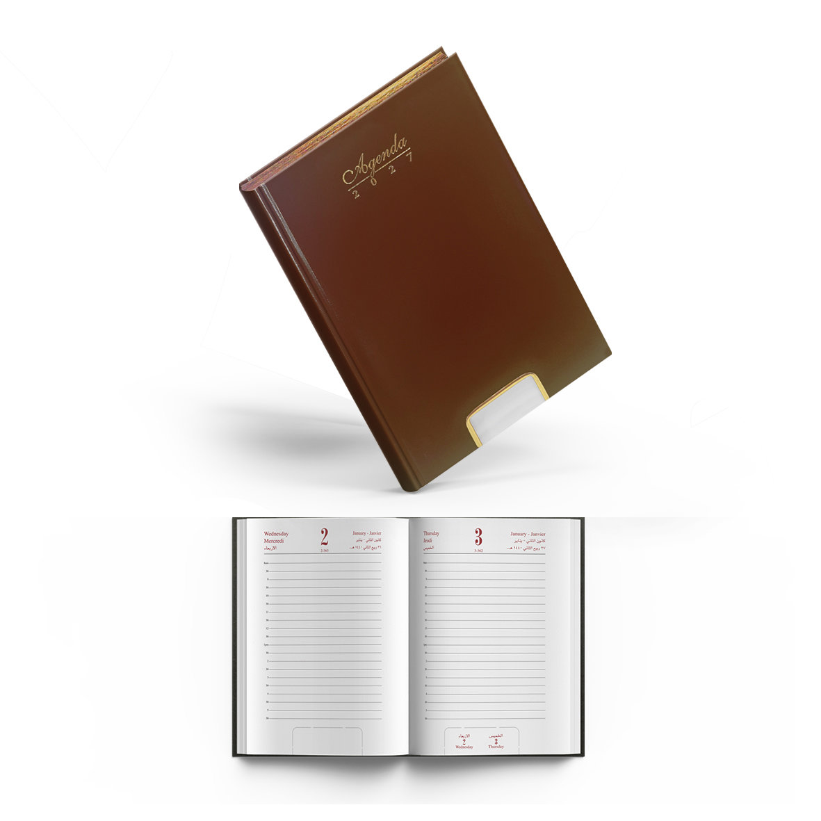 2027 Daily Diary Padded Cov Perforated Gilded B6