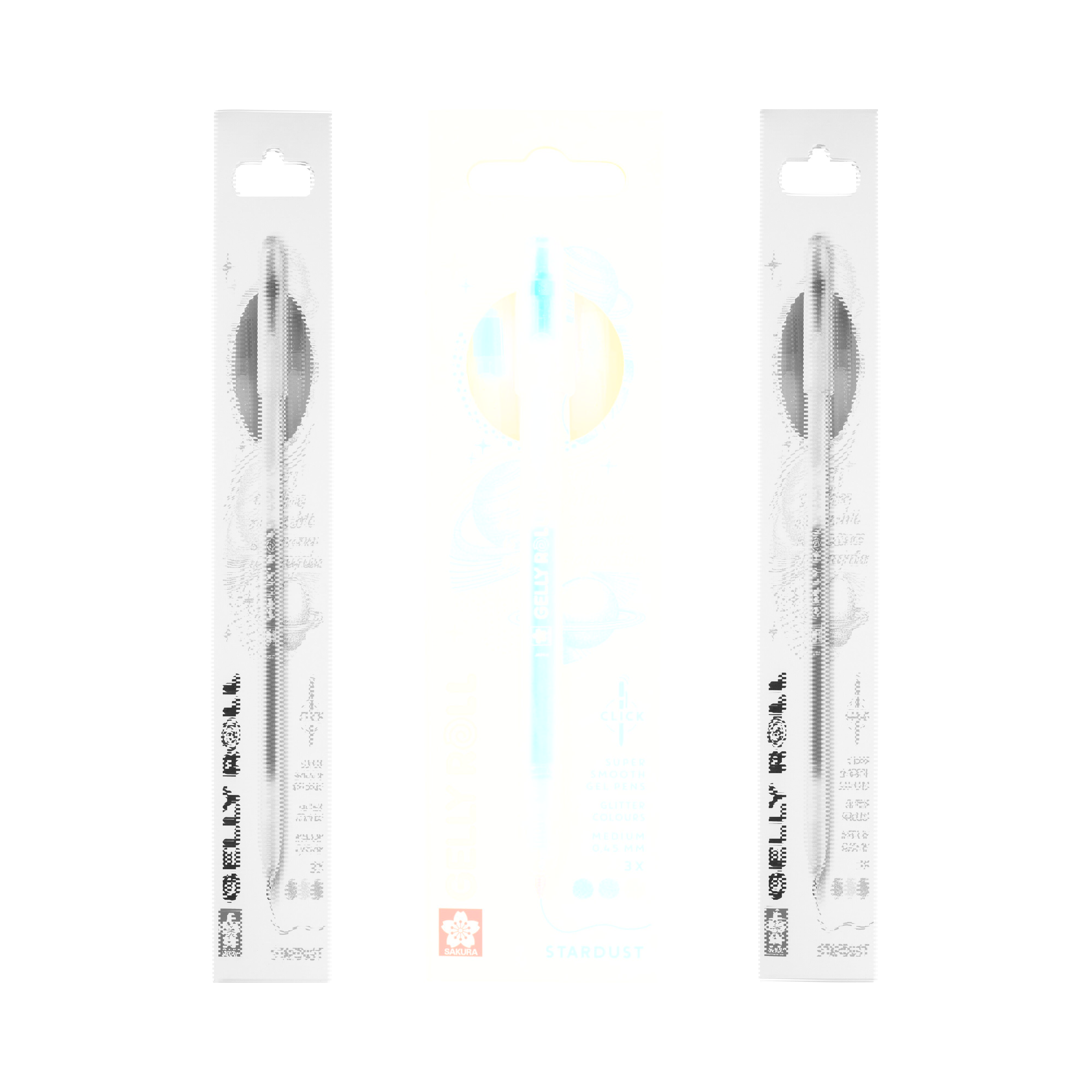 Sakura Gelly Roll Stardust Retractable Glitter Gel Pens, 3-Pack Blue-Sky Blue-Silver 1 Set