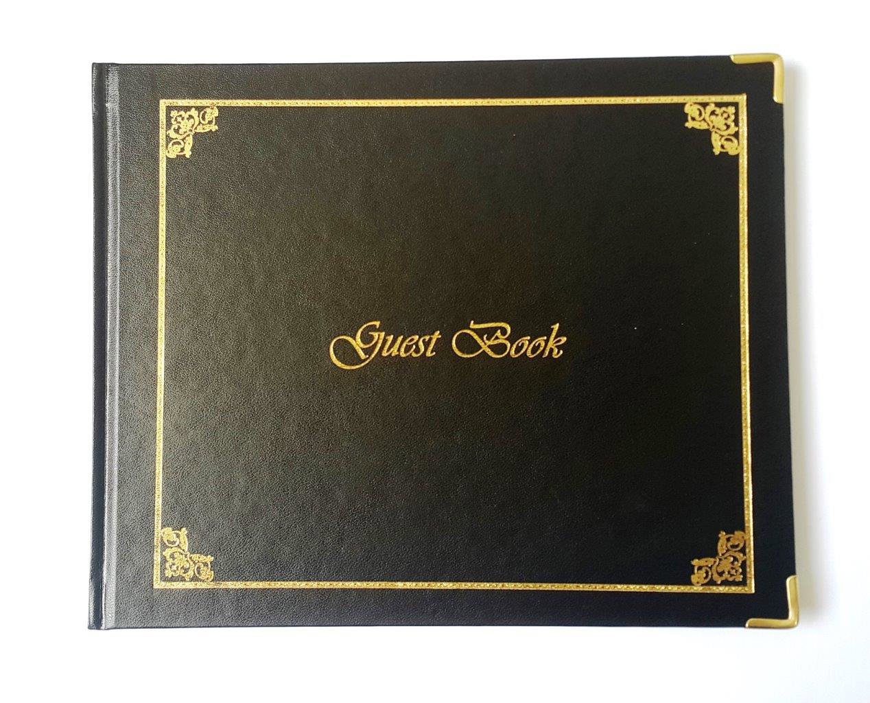 Guest Book 100 gsm Cream 21 x 26cm 72sh Gold Edges
