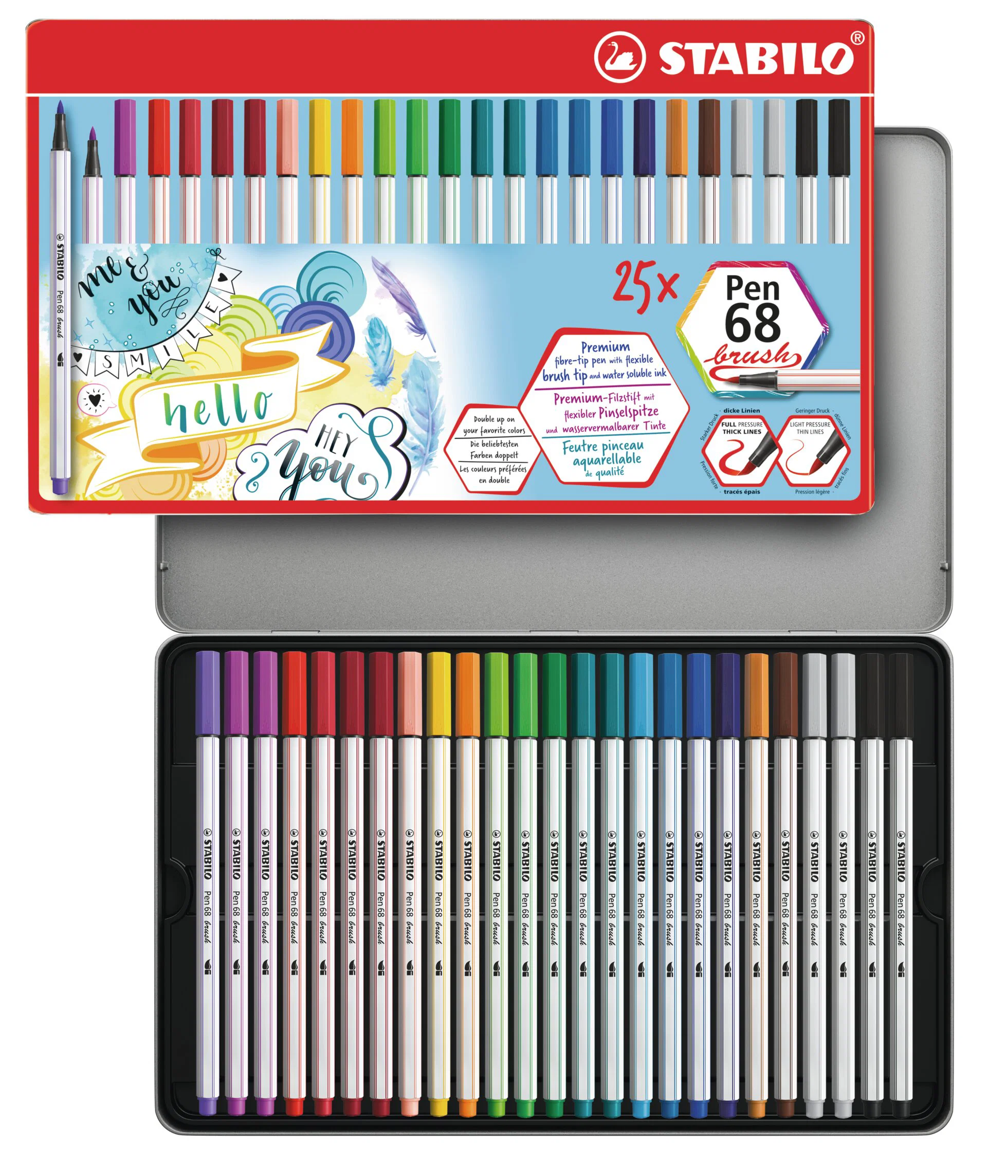 Stabilo Pen 68 Brush 25 Metal Box Thumbnail