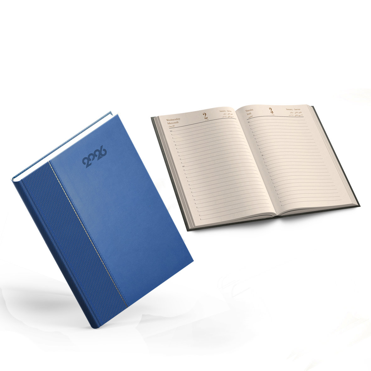 2026 Daily Diary PU Stitched Cover L/O A5