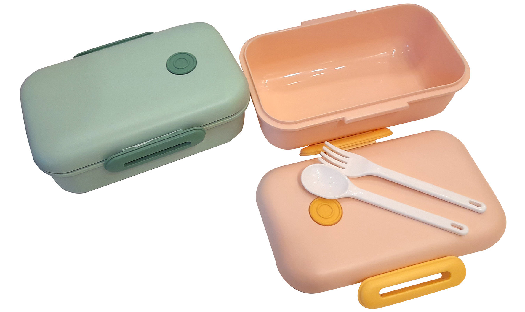 Lunch Box Plastic 20x12x8cm Pink/Green