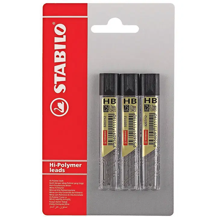 STABILO Mine 3207 Mechanical Pencil leads HB, 0.7 mm, display of 60 vials (12 leads per vial) Thumbnail