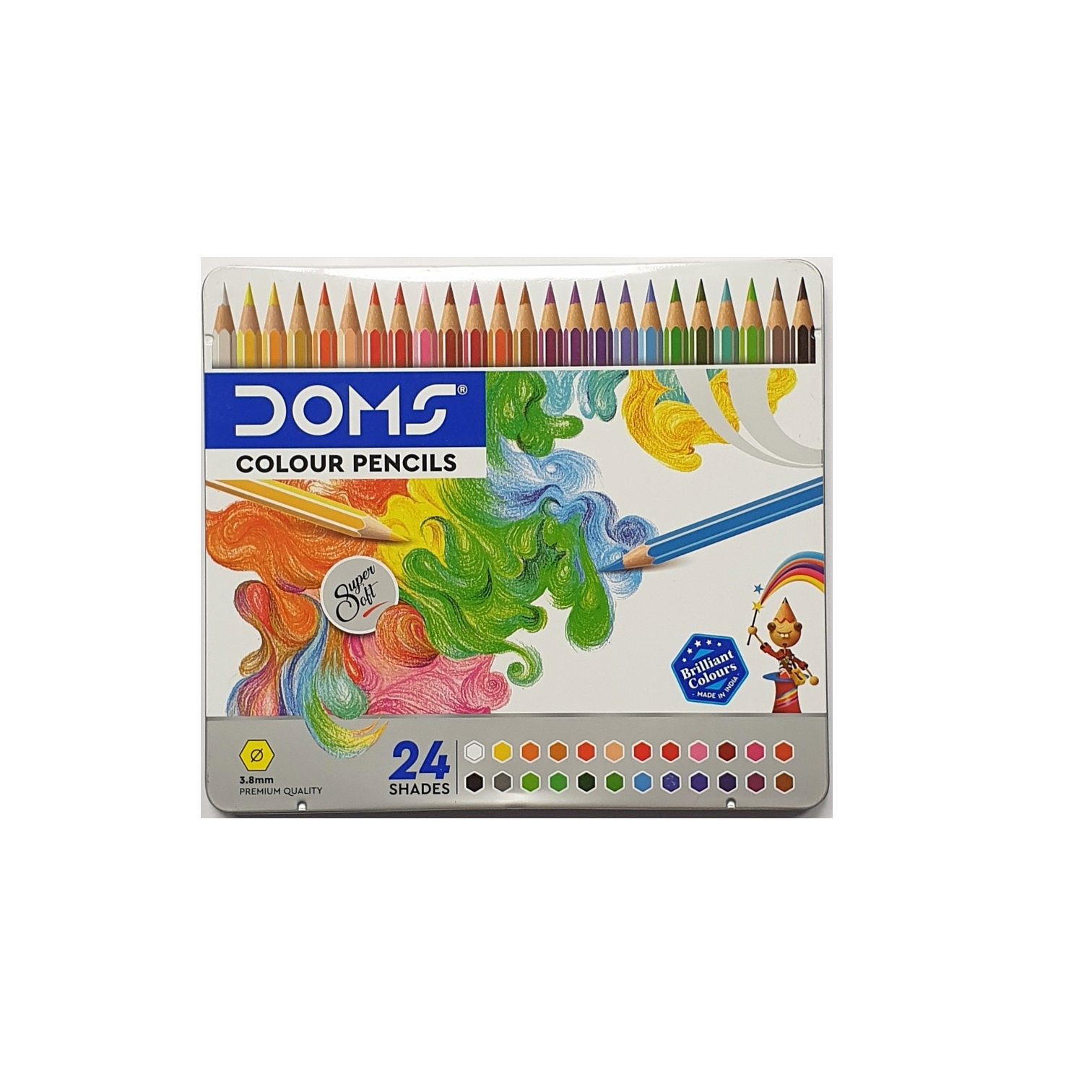 DOMS Supersoft Coloring Pencils 24 colors TIN box
