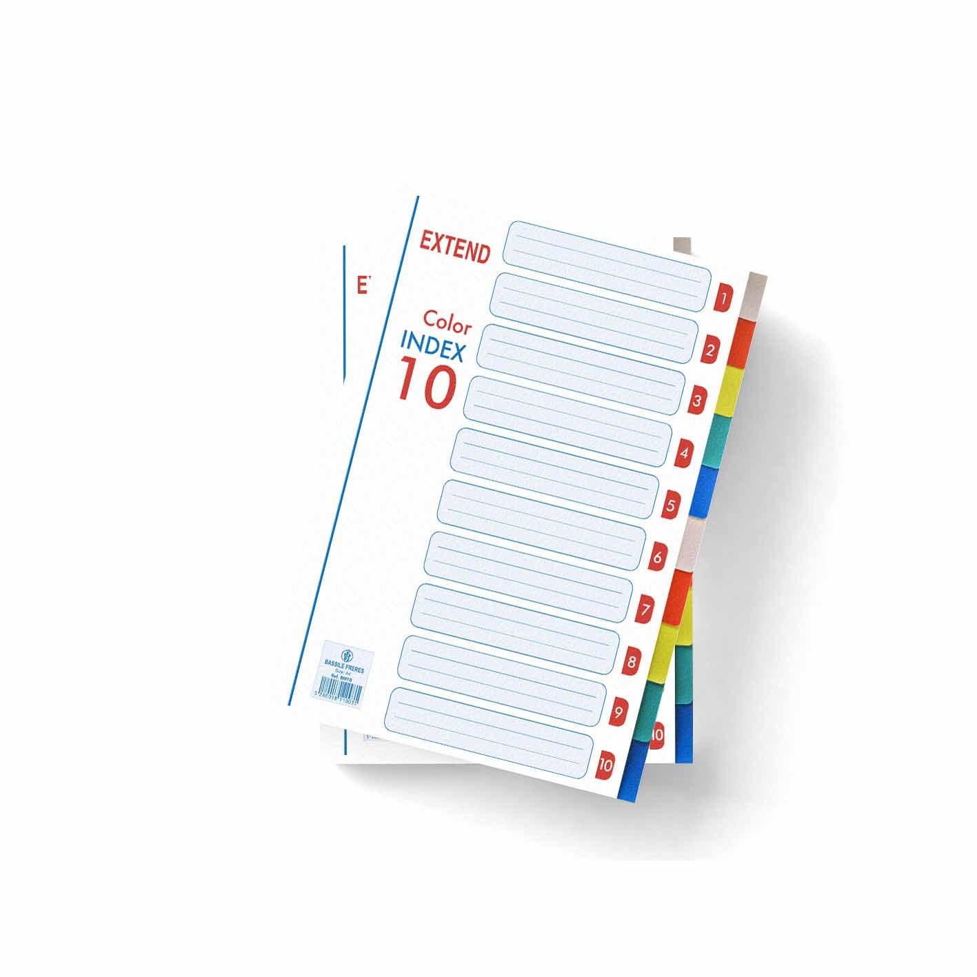 EXTEND Separators PP 10 parts A4 Colored