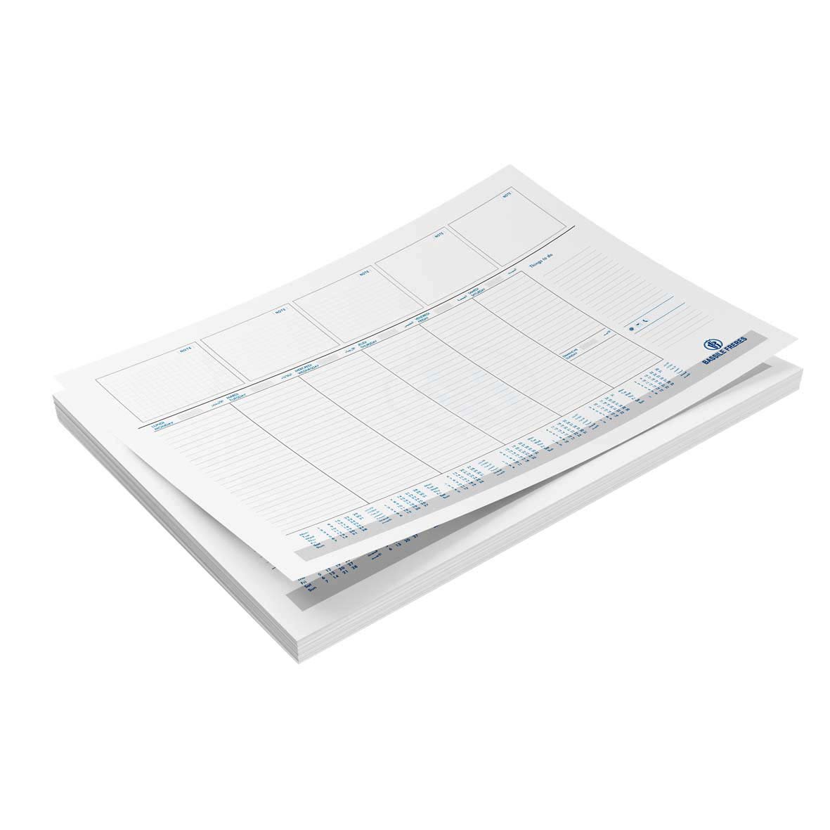 Permanent weekly Desk Planner 100g 52sh 34x48 cm