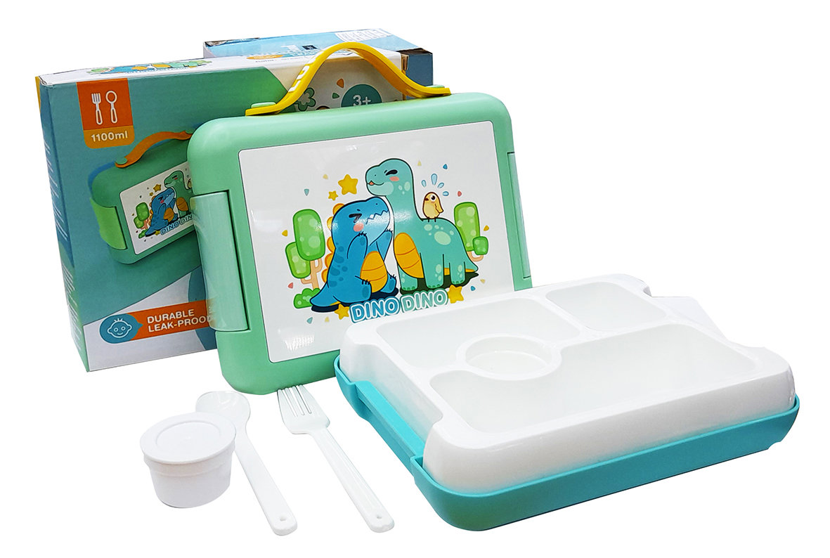 Lunch Box DINO Plastic 1400ml 22x17x7cm 3colors