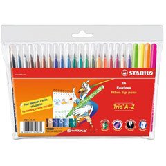 378/1-24-01 Trio A-Z 24pcs fibre pen wallet