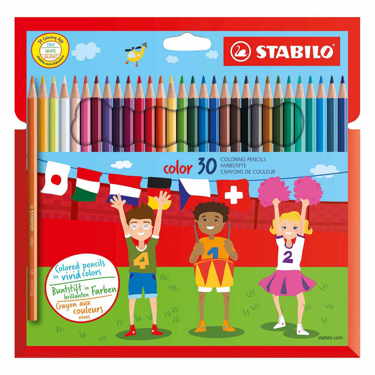 1930/77-01 Coloring pencils 30 colors in cardboard