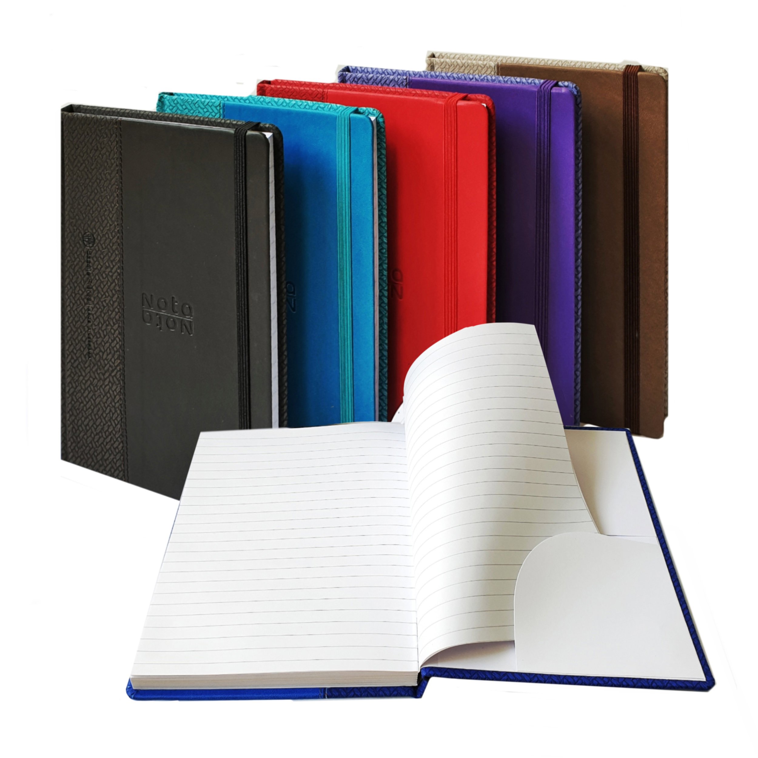 NOTA Duo Notebk 70g PU Lines 112sh With Elastic A5