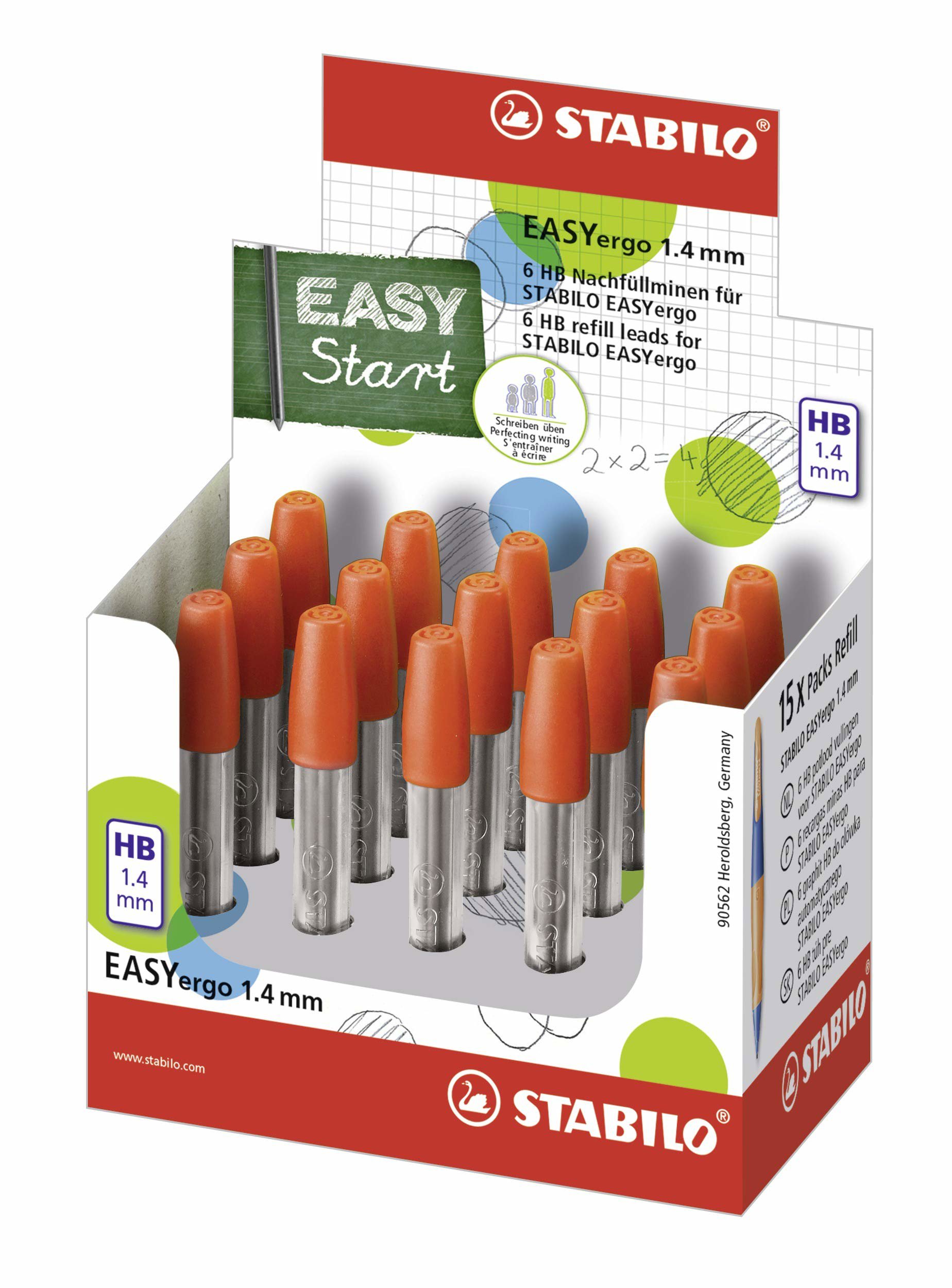 STABILO EASYergo 1.4 Refill Leads Display of 15 Packs