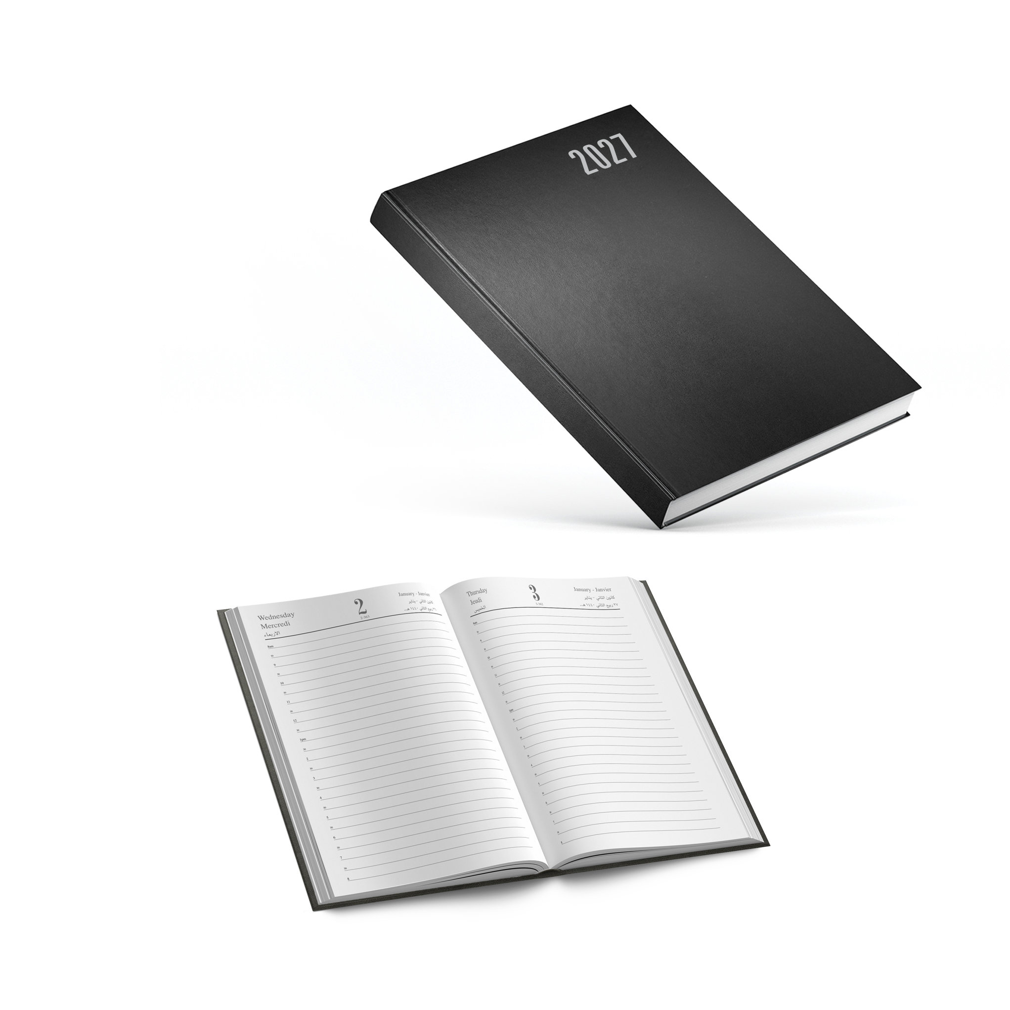 2027 Daily Diary Hard Cover Lines L/O A5
