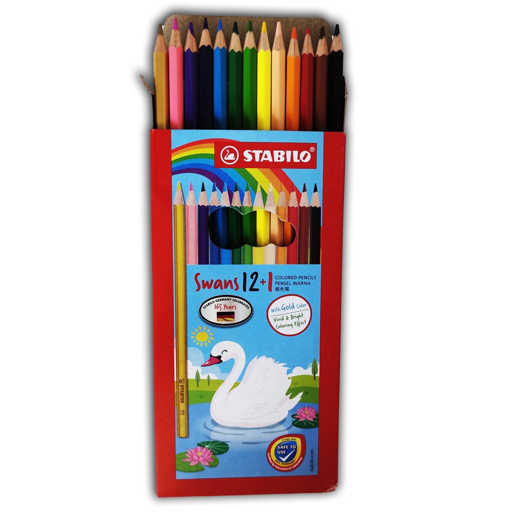 STABILO Swans Coloured Pencils 12 colours + 1 gold