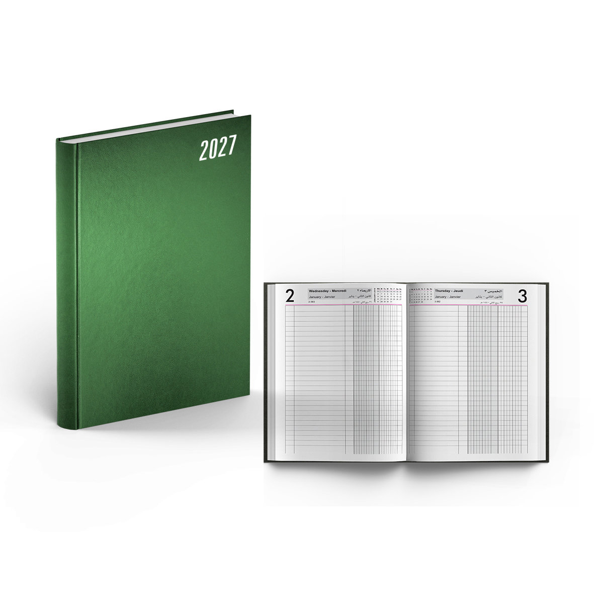2027 Daily Diary Hard Cov 2 Columns L/O B5
