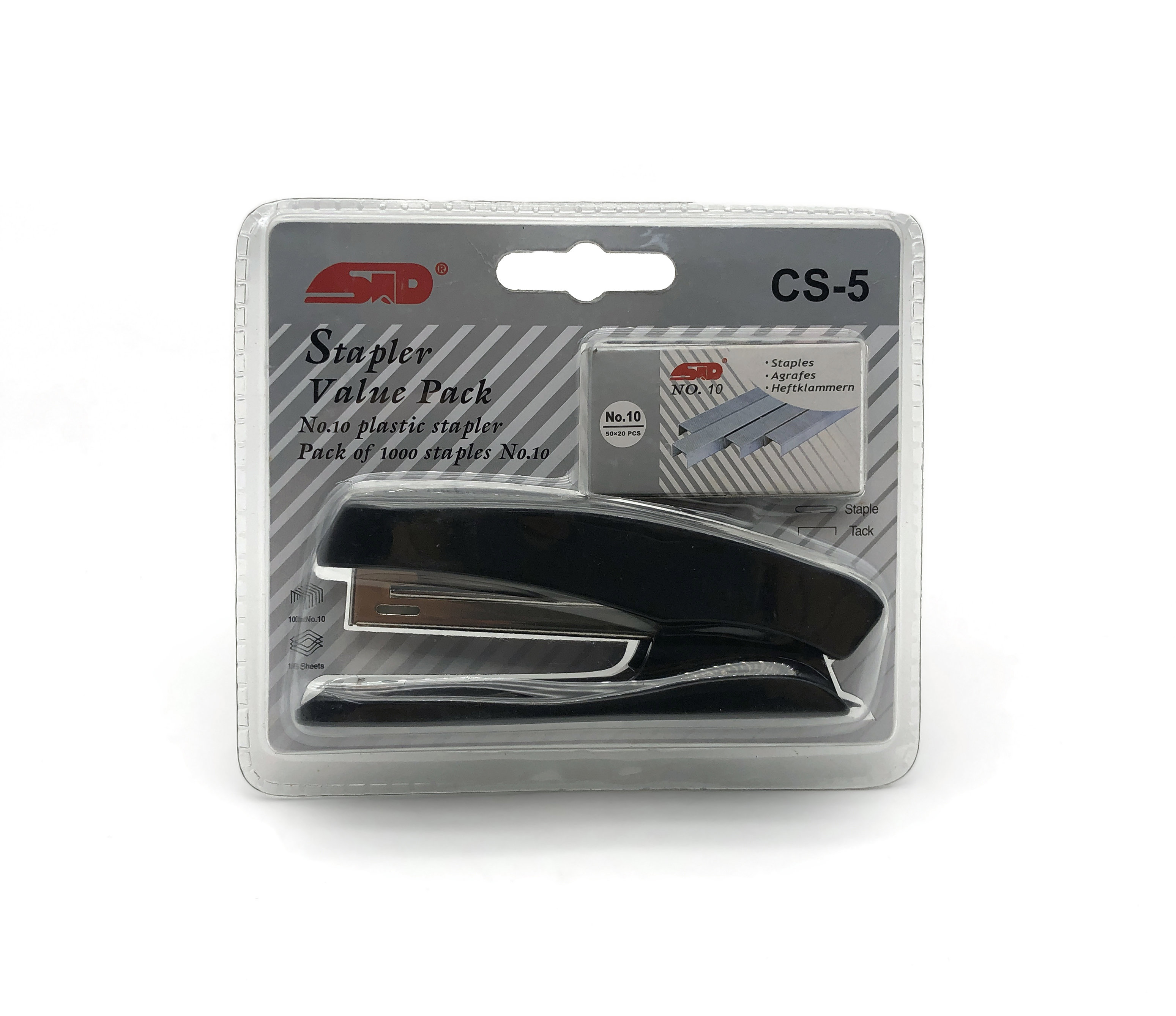 Stapler Plastic No.10 +1Pc Staples No.10 Blister
