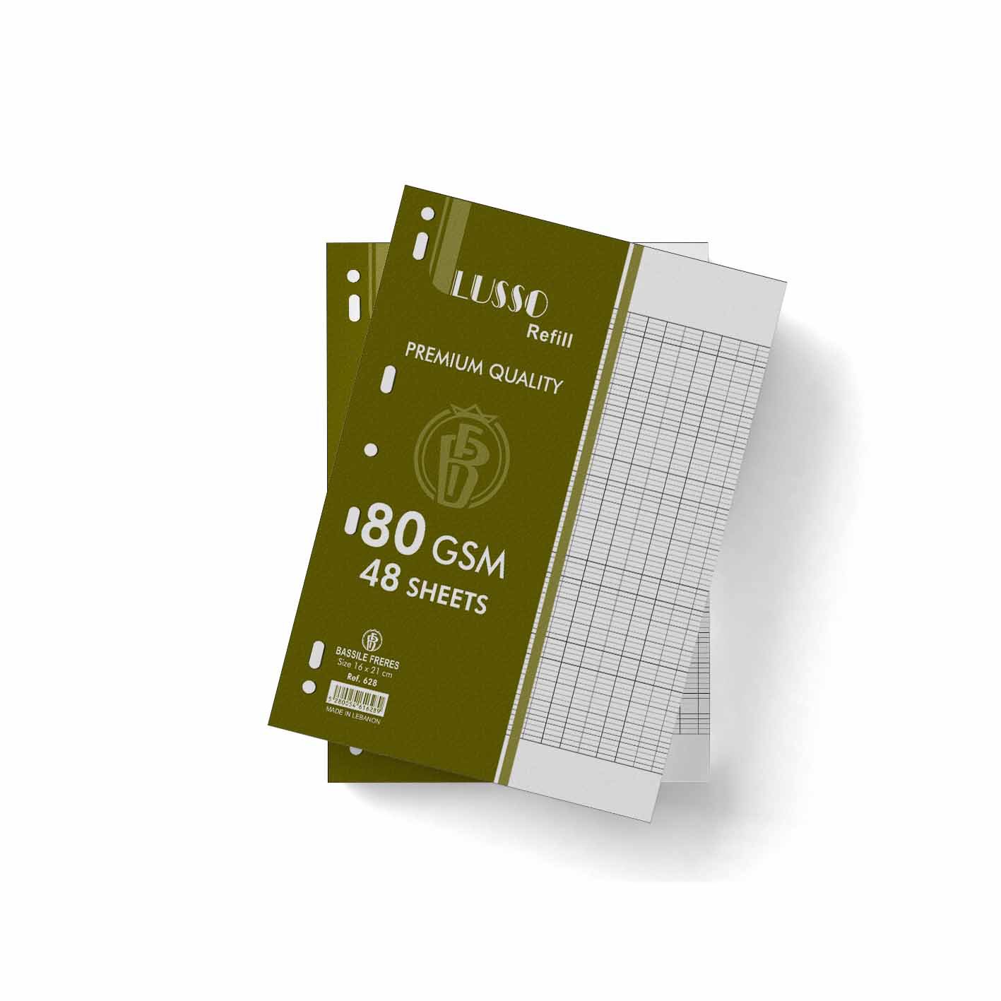 LUSSO Ringbook Refill 80g Sey 48sh A5  White